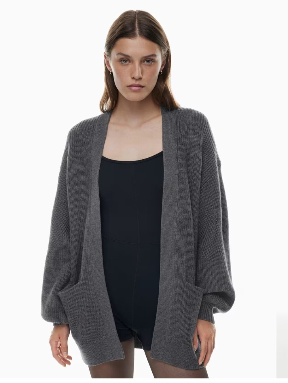 Wilfred Aritzia Oversized Wool Cardigan Dark Gray Knit Size Small Women’s Cozy